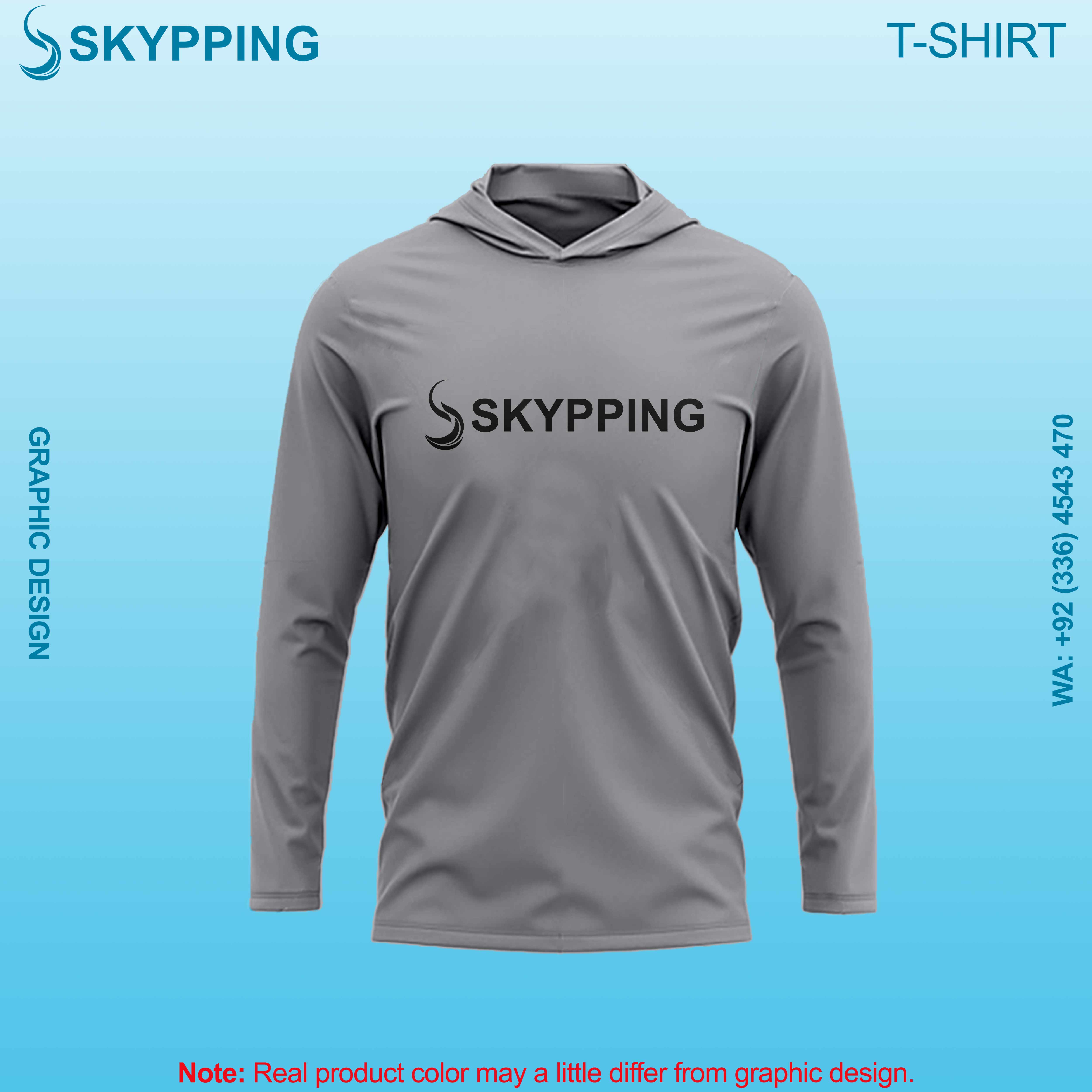 Hooded Long sleeve set-in style round neck t-shirts for men